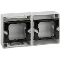 Basis wasserdichte graue Box 2 horizontale Elemente Simon 44 Aqua 4400761-035 von SIMON