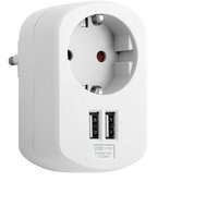 SIMON CL118154 Kombiadapter 1 Stecker 16A 250V + 2 USB 3.15A WEISS von SIMON