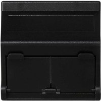 Simon - K45 geneigte Staubschutzplatte mit 2 graphitgrauen MD-Modulen KB80 / 14 von SIMON