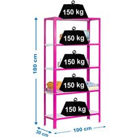 Simonrack Homeclick Color Plus 5 Regale Rosa und Weiß von SIMONRACK