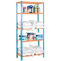 Simonrack Schwerlastregal MADERCLICK 5 8435104912768 orange, blau, braun 90,0 x 30,0 x 180,0 cm von SIMONRACK