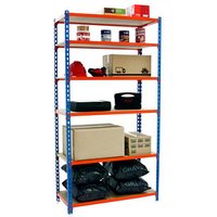 Simonrack Schwerlastregal MADERCLICK 6 8435104955208 orange, blau, braun 90,0 x 30,0 x 250,0 cm von SIMONRACK