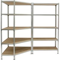 Simonrack Schwerlastregal MADERCLICK CORNER 5 8425437135354 silber 90,0 x 50,0 x 180,0 cm von SIMONRACK