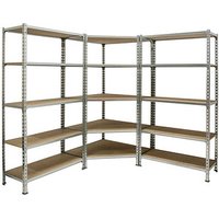 Simonrack Schwerlastregal MADERCLICK CORNER 5 8425437135385 silber 90,0 x 30,0 x 180,0 cm von SIMONRACK