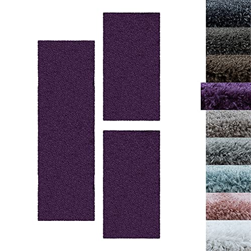 SIMPEX Bettumrandung Schlafzimmer 3teilig Shaggy Hochflor Teppich Lila Bettset: 2 mal 60x110 + 1 mal 80x250 - Schlafzimmer Teppich 3 Teilig Läufer Extra Weich Flauschig Bettvorleger Läuferset Halı SIMPEX Bettumrandung Schlafzimmer 3teilig Shaggy Hochflor Teppich Lila Bettset: 2 mal 60x110 + 1 mal 80x250 - Schlafzimmer Teppich 3 Teilig Läufer Extra Weich Flauschig Bettvorleger Läuferset Halı von SIMPEX