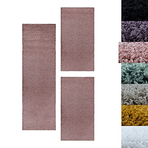 SIMPEX Bettumrandung Schlafzimmer 3teilig Shaggy Hochflor Teppich Rose Bettset: 2 mal 80x150 + 1 mal 80x250 - Schlafzimmer Teppich 3 Teilig Läufer Extra Weich Flauschig Bettvorleger Läuferset Halı SIMPEX Bettumrandung Schlafzimmer 3teilig Shaggy Hochflor Teppich Rose Bettset: 2 mal 80x150 + 1 mal 80x250 - Schlafzimmer Teppich 3 Teilig Läufer Extra Weich Flauschig Bettvorleger Läuferset Halı von SIMPEX