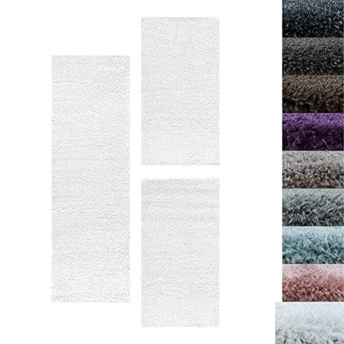 SIMPEX Bettumrandung Schlafzimmer 3teilig Shaggy Hochflor Teppich Weiss Bettset: 2 mal 60x110 + 1 mal 80x150 - Schlafzimmer Teppich 3 Teilig Läufer Extra Weich Flauschig Bettvorleger Läuferset Halı SIMPEX Bettumrandung Schlafzimmer 3teilig Shaggy Hochflor Teppich Weiss Bettset: 2 mal 60x110 + 1 mal 80x150 - Schlafzimmer Teppich 3 Teilig Läufer Extra Weich Flauschig Bettvorleger Läuferset Halı von SIMPEX
