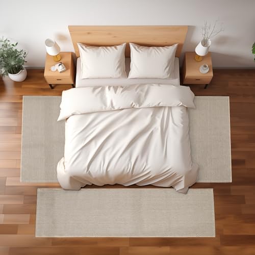 SIMPEX Bettumrandung Teppichläufer, Cut-Loop Teppich, Einfarbig Meliert Optik Deko Teppich Schlafzimmer, Farbe:Beige, Läufer-Set:2 St. 60x100cm I 1 St. 80x150cm SIMPEX Bettumrandung Teppichläufer, Cut-Loop Teppich, Einfarbig Meliert Optik Deko Teppich Schlafzimmer, Farbe:Beige, Läufer-Set:2 St. 60x100cm I 1 St. 80x150cm von SIMPEX