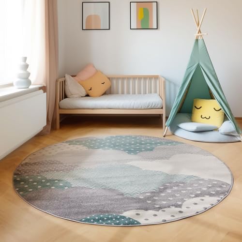 SIMPEX KinderTeppich, Wolken Design, Teppich Blau, 120 cm Rund SIMPEX KinderTeppich, Wolken Design, Teppich Blau, 120 cm Rund von SIMPEX