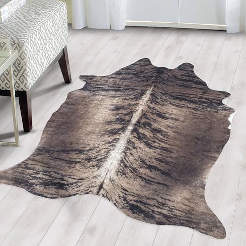 SIMPEX Kunstfell Teppich, Rindsleder Imitat, Teppich Braun, 100 x 135 cm, Kunstfell Teppich, Teppich Wohnzimmer SIMPEX Kunstfell Teppich, Rindsleder Imitat, Teppich Braun, 100 x 135 cm, Kunstfell Teppich, Teppich Wohnzimmer von SIMPEX