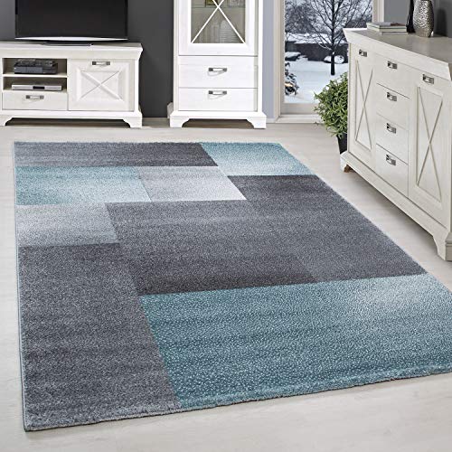 SIMPEX Kurzflor Teppich, Kariert Design, Teppich Blau, 80 x 250 cm, Teppich modernen Stil, Teppich Wohnzimmer SIMPEX Kurzflor Teppich, Kariert Design, Teppich Blau, 80 x 250 cm, Teppich modernen Stil, Teppich Wohnzimmer von SIMPEX