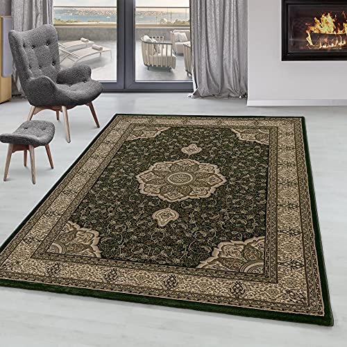 SIMPEX Kurzflor Teppich, Orientalisch Design, Teppich Grün, 240 x 340 cm, Teppich Orient-Stil, Teppich Wohnzimmer von SIMPEX