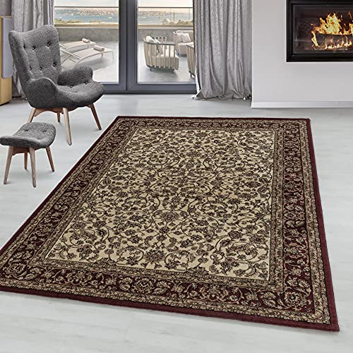 SIMPEX Kurzflor Teppich, Orientalisch Design, Teppich Natur, 240 x 340 cm, Teppich Orient-Stil, Teppich Wohnzimmer von SIMPEX