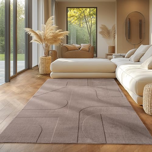 SIMPEX Skandinavischer Teppich, Boho Design, Einfarbig Beige 140x200 cm, Pflegeleicht & Deko Teppich, Waschbar, für Wohnzimmer & Schlafzimmer SIMPEX Skandinavischer Teppich, Boho Design, Einfarbig Beige 140x200 cm, Pflegeleicht & Deko Teppich, Waschbar, für Wohnzimmer & Schlafzimmer von SIMPEX