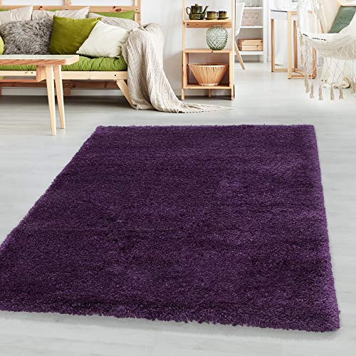 SIMPEX Teppich Wohnzimmer 160 x 230 cm Hochflor Teppich Lila Moderne Einfarbig Design - Schlafzimmer Teppich Pflegeleicht Extra Weich Extra Flauschig - Carpet Living Room Deko SIMPEX Teppich Wohnzimmer 160 x 230 cm Hochflor Teppich Lila Moderne Einfarbig Design - Schlafzimmer Teppich Pflegeleicht Extra Weich Extra Flauschig - Carpet Living Room Deko von SIMPEX