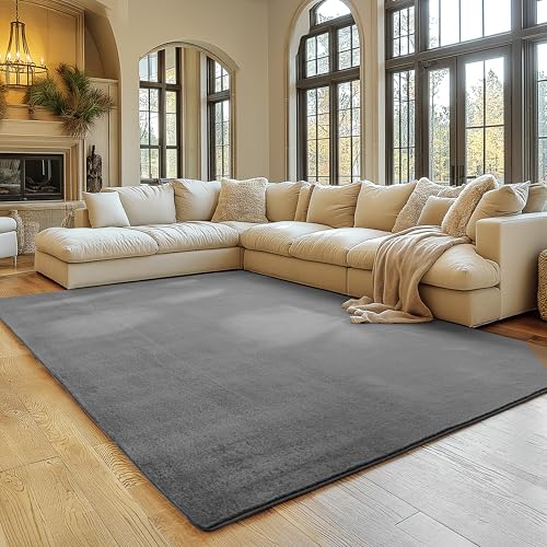 SIMPEX Teppich Wohnzimmer Grau 140x200 cm Kurzflor Teppich Waschbar, weich & rutschfest, modern einfarbiges Design für Wohnzimmer, Küche Schlafzimmer, & Kinderzimmer SIMPEX Teppich Wohnzimmer Grau 140x200 cm Kurzflor Teppich Waschbar, weich & rutschfest, modern einfarbiges Design für Wohnzimmer, Küche Schlafzimmer, & Kinderzimmer von SIMPEX