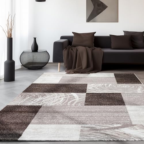 SIMPEX Teppich Wohnzimmer Schlafzimmer Esszimmer Teppich Läufer Flur Küchenteppich Modernes Karo Muster Soft & Weich Kurzflor Pflegeleicht Home Farbe: Braun, 80 x 150 cm SIMPEX Teppich Wohnzimmer Schlafzimmer Esszimmer Teppich Läufer Flur Küchenteppich Modernes Karo Muster Soft & Weich Kurzflor Pflegeleicht Home Farbe: Braun, 80 x 150 cm von SIMPEX