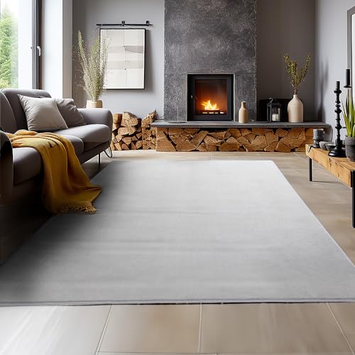 Teppich Wohnzimmer Schlafzimmer Esszimmer Läufer Flur Flauschiger Teppich Waschbar rutschfest Soft Weich Carpet Kurzflor Größen, Silberfarbe, 60 x 110 cm Teppich Wohnzimmer Schlafzimmer Esszimmer Läufer Flur Flauschiger Teppich Waschbar rutschfest Soft Weich Carpet Kurzflor Größen, Silberfarbe, 60 x 110 cm von SIMPEX