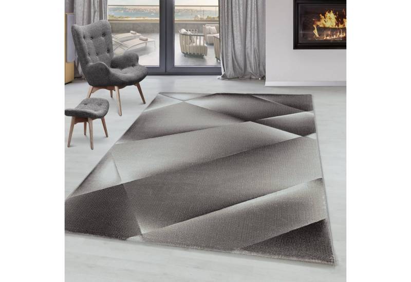 SIMPEX24 Designteppich Abstrakt Design, Rechteckig, Höhe: 9 mm, Kurzflor Teppich Abstrakt Design Teppich Braun Teppich Wohnzimmer von SIMPEX24