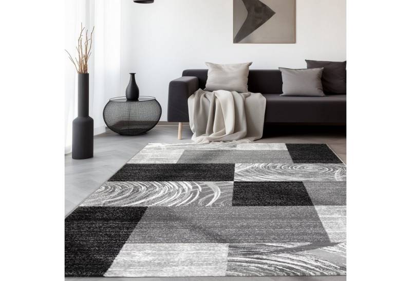 SIMPEX24 Designteppich Abstrakt Kariert Design, Läufer, Höhe: 12 mm, Modern Kurzflor Teppich Wohnzimmer Kariert Design Verschidene Größen von SIMPEX24