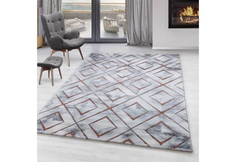 SIMPEX24 Designteppich Marmor Design, Rechteckig, Höhe: 12 mm, Kurzflor Teppich Wohnzimmer Marmor Design Skandinavische Stil von SIMPEX24