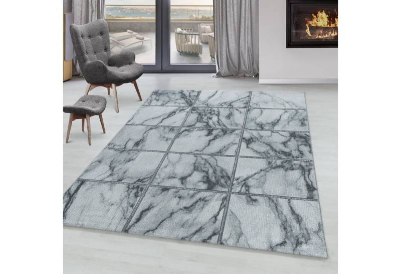 SIMPEX24 Designteppich Marmor Design, Rechteckig, Höhe: 12 mm, Kurzflor Teppich Wohnzimmer Marmor Design Skandinavische Stil von SIMPEX24