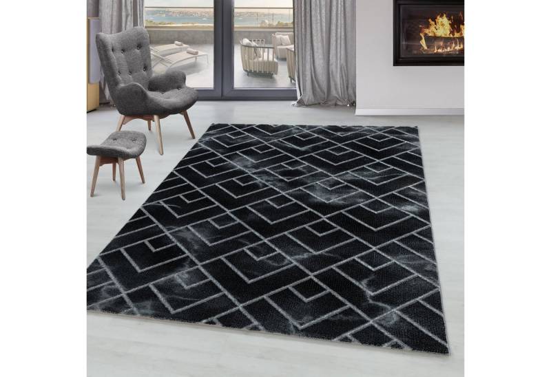 SIMPEX24 Designteppich Marmor Design, Läufer, Höhe: 12 mm, Kurzflor Teppich Wohnzimmer Marmor Design Skandinavische Stil von SIMPEX24