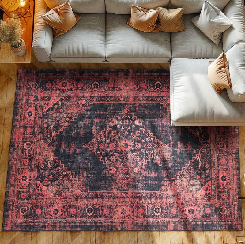 SIMPEX24 Designteppich Orientalisch Design, Läufer, Höhe: 7 mm, Waschbarer Teppich Orient Design Rutschfest Teppich Wohnzimmer von SIMPEX24