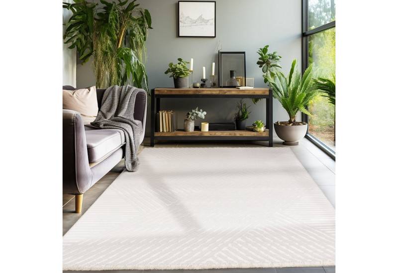 SIMPEX24 Designteppich Skandinavisches Boho Muster, Läufer, Höhe: 12 mm, Teppich Wohnzimmer Boho Design Skandinavische Stil Natur Optik von SIMPEX24