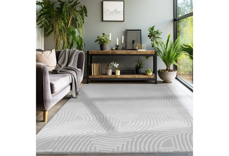 SIMPEX24 Designteppich Skandinavisches Boho Design, Läufer, Höhe: 12 mm, Teppich Wohnzimmer Boho Design Skandinavische Stil Natur Optik von SIMPEX24