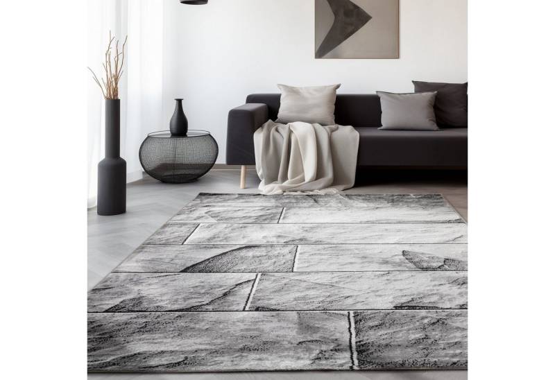 SIMPEX24 Designteppich Stein Design, Läufer, Höhe: 12 mm, Modern Kurzflor Teppich Wohnzimmer Steinmauer Optik Verschidene Größen von SIMPEX24