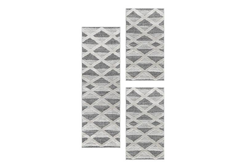 SIMPEX24 Hochflor-Bettumrandung Geometrisch Design, Höhe 20 mm, (Bett-Set, 3-tlg., Bettvorlage), Schlafzimmer Teppich Bettumrandung Läufer Set 3 teilig von SIMPEX24