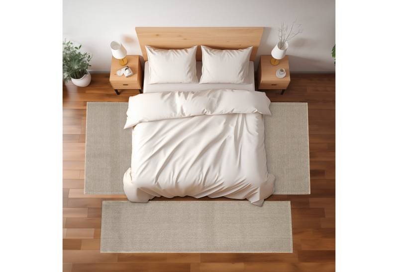 SIMPEX24 Kurzflor-Bettumrandung Bordüre Design, Höhe 7 mm, (Bett-Set, 3-tlg., Bettvorlage), Schlafzimmer Teppich Bettumrandung Läufer Set 3 teilig von SIMPEX24