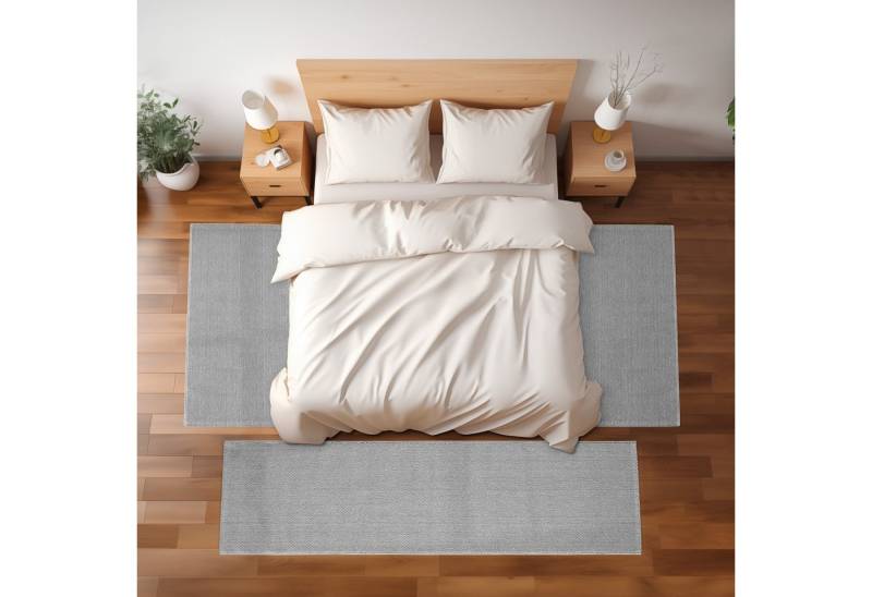 SIMPEX24 Kurzflor-Bettumrandung Bordüre Design, Höhe 7 mm, (Bett-Set, 3-tlg., Bettvorlage), Schlafzimmer Teppich Bettumrandung Läufer Set 3 teilig von SIMPEX24