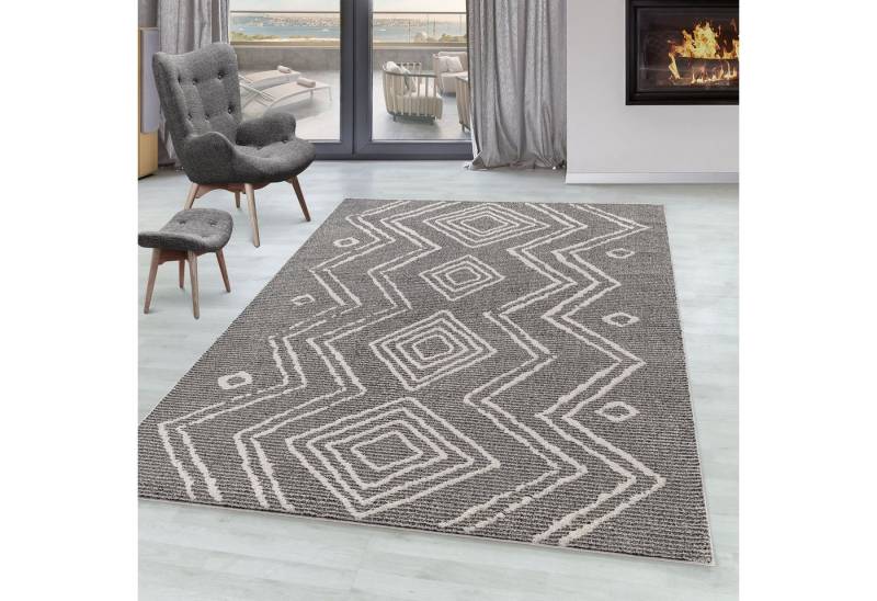 SIMPEX24 Designteppich Berber Design, Läufer, Höhe: 15 mm, Kurzflor Teppich Wohnzimmer Berber Design Beige Teppiche im Boho Stil von SIMPEX24