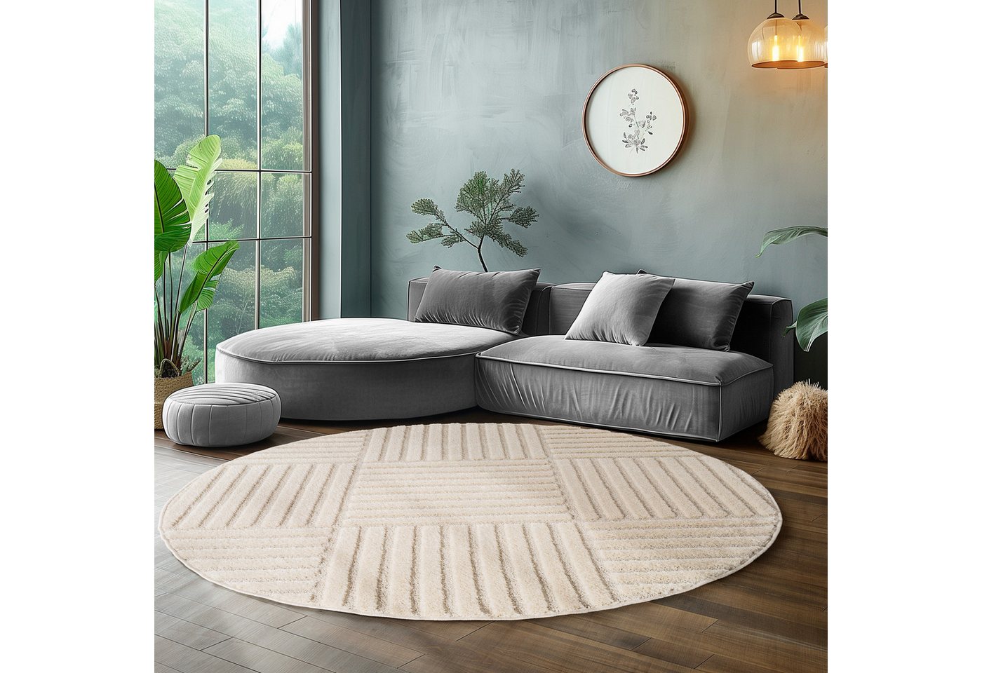 SIMPEX24 Designteppich Boho Design, Rund, Höhe: 8 mm, Teppich Wohnzimmer, Schlafzimmer, Gästezimmer SIMPEX24 Designteppich Boho Design, Rund, Höhe: 8 mm, Teppich Wohnzimmer, Schlafzimmer, Gästezimmer von SIMPEX24