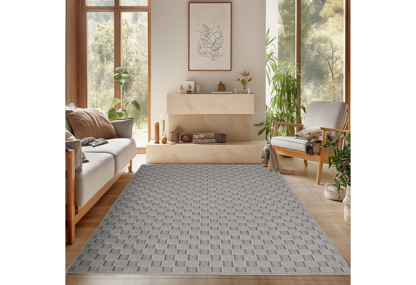 SIMPEX24 Designteppich Einfarbig Boucle Loop, Rechteckig, Höhe: 7 mm, Teppich Wohnzimmer, Schlafzimmer, Gästezimmer SIMPEX24 Designteppich Einfarbig Boucle Loop, Rechteckig, Höhe: 7 mm, Teppich Wohnzimmer, Schlafzimmer, Gästezimmer von SIMPEX24