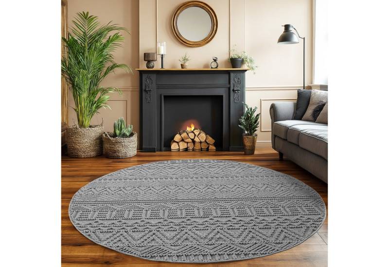 SIMPEX24 Designteppich Einfarbig Boucle Loop, Rund, Höhe: 7 mm, Teppich Wohnzimmer, Schlafzimmer, Gästezimmer SIMPEX24 Designteppich Einfarbig Boucle Loop, Rund, Höhe: 7 mm, Teppich Wohnzimmer, Schlafzimmer, Gästezimmer von SIMPEX24