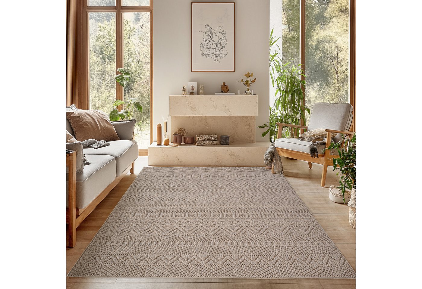 SIMPEX24 Designteppich Einfarbig Boucle Loop, Rechteckig, Höhe: 7 mm, Teppich Wohnzimmer, Schlafzimmer, Gästezimmer SIMPEX24 Designteppich Einfarbig Boucle Loop, Rechteckig, Höhe: 7 mm, Teppich Wohnzimmer, Schlafzimmer, Gästezimmer von SIMPEX24