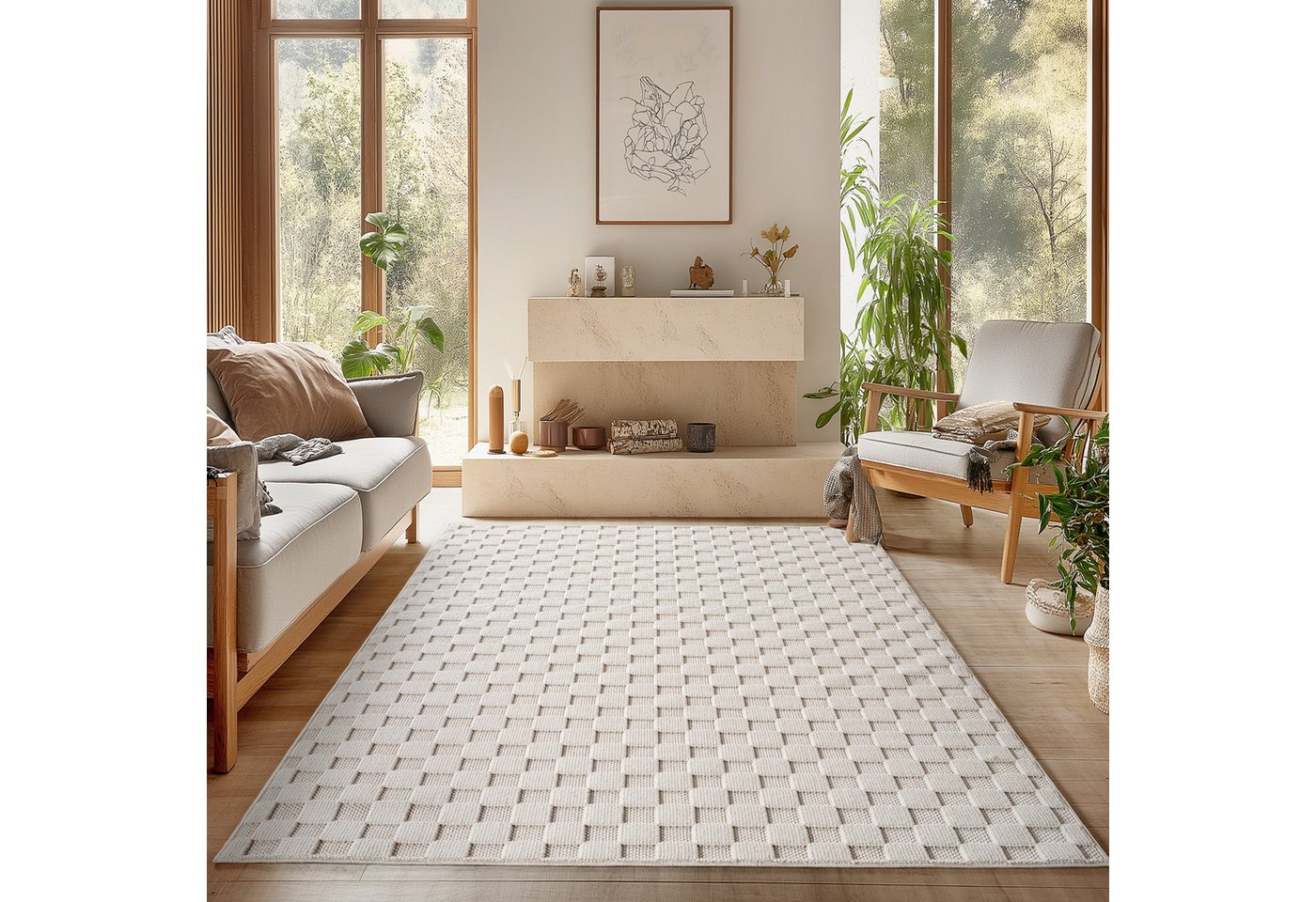 SIMPEX24 Designteppich Einfarbig Boucle Loop, Rechteckig, Höhe: 7 mm, Teppich Wohnzimmer, Schlafzimmer, Gästezimmer SIMPEX24 Designteppich Einfarbig Boucle Loop, Rechteckig, Höhe: 7 mm, Teppich Wohnzimmer, Schlafzimmer, Gästezimmer von SIMPEX24