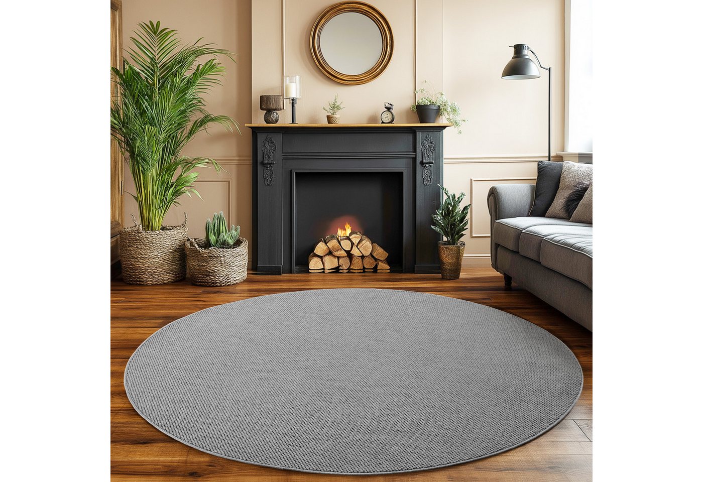 SIMPEX24 Designteppich Einfarbig Boucle Loop, Rund, Höhe: 7 mm, Teppich Wohnzimmer, Schlafzimmer, Gästezimmer SIMPEX24 Designteppich Einfarbig Boucle Loop, Rund, Höhe: 7 mm, Teppich Wohnzimmer, Schlafzimmer, Gästezimmer von SIMPEX24