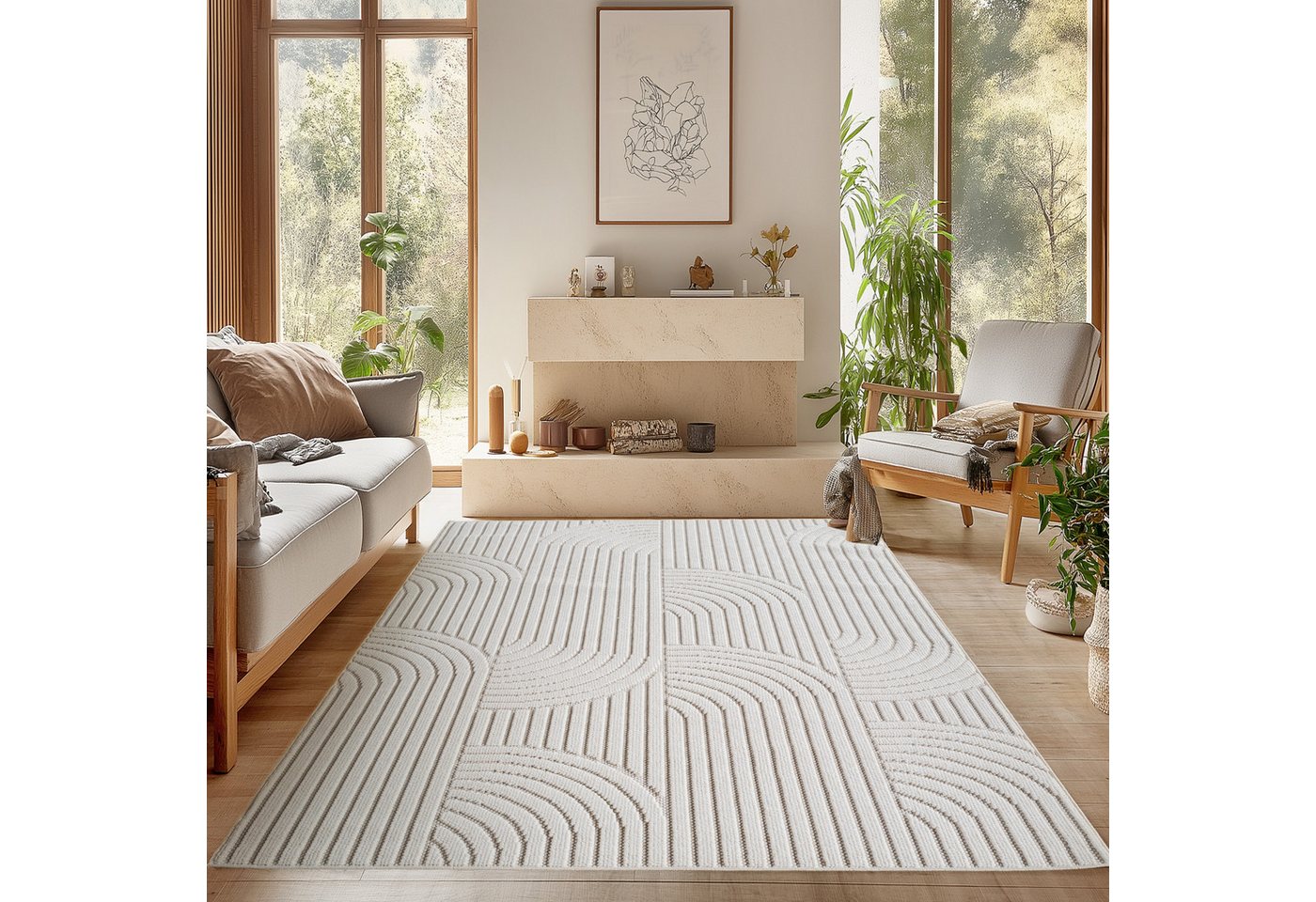 SIMPEX24 Designteppich Einfarbig Boucle Loop, Rechteckig, Höhe: 7 mm, Teppich Wohnzimmer, Schlafzimmer, Gästezimmer SIMPEX24 Designteppich Einfarbig Boucle Loop, Rechteckig, Höhe: 7 mm, Teppich Wohnzimmer, Schlafzimmer, Gästezimmer von SIMPEX24
