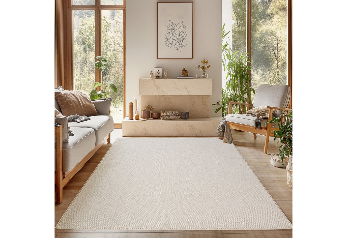 SIMPEX24 Designteppich Einfarbig Boucle Loop, Rechteckig, Höhe: 7 mm, Teppich Wohnzimmer, Schlafzimmer, Gästezimmer SIMPEX24 Designteppich Einfarbig Boucle Loop, Rechteckig, Höhe: 7 mm, Teppich Wohnzimmer, Schlafzimmer, Gästezimmer von SIMPEX24
