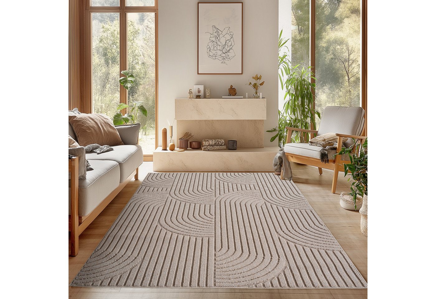 SIMPEX24 Designteppich Einfarbig Boucle Loop, Rechteckig, Höhe: 7 mm, Teppich Wohnzimmer, Schlafzimmer, Gästezimmer SIMPEX24 Designteppich Einfarbig Boucle Loop, Rechteckig, Höhe: 7 mm, Teppich Wohnzimmer, Schlafzimmer, Gästezimmer von SIMPEX24