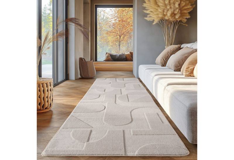 SIMPEX24 Designteppich Unicolor - Einfarbig, Rechteckig, Höhe: 12 mm, Kurzflorteppich Skandinavische Design Anti-Rutsch Rückseite Waschbar von SIMPEX24