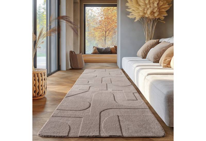 SIMPEX24 Designteppich Unicolor - Einfarbig, Rechteckig, Höhe: 12 mm, Kurzflorteppich Skandinavische Design Anti-Rutsch Rückseite Waschbar von SIMPEX24