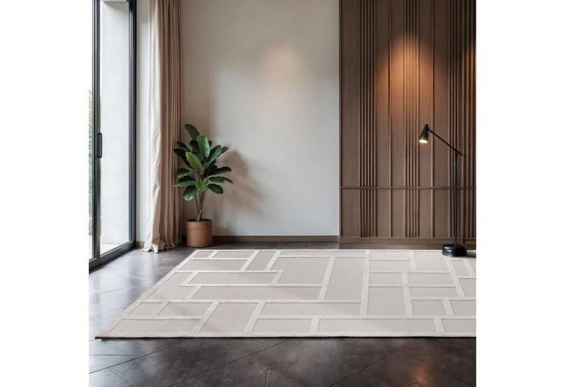 SIMPEX24 Designteppich Unicolor - Einfarbig, Rechteckig, Höhe: 4 mm, Indoor Outdoor Teppich Wetterfest 3D Optik Wohnzimmer Küchen Terrasse von SIMPEX24