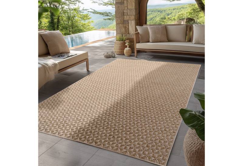 SIMPEX24 Outdoorteppich Boho Design, Läufer, Höhe: 5 mm, Outdoor Teppich Wetterfest Modern Wohnzimmer Küchen Terrasse Balkon von SIMPEX24