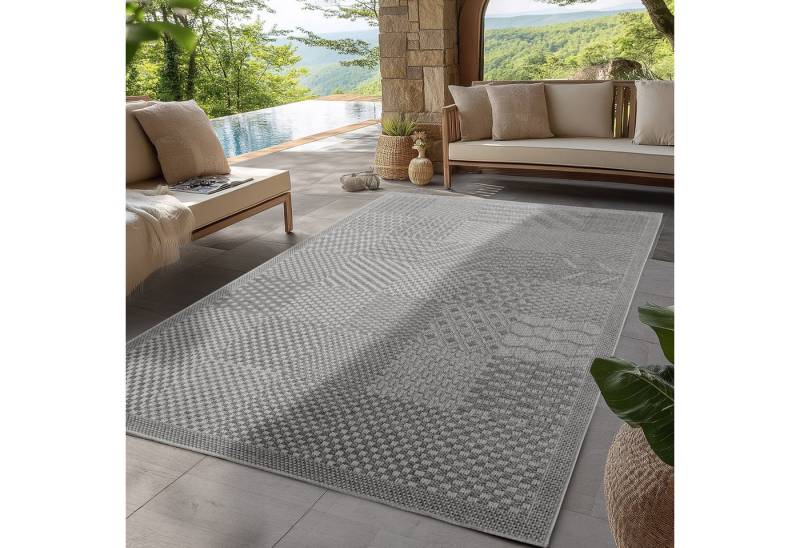 SIMPEX24 Outdoorteppich Boho Design, Läufer, Höhe: 5 mm, Outdoor Teppich Wetterfest Modern Wohnzimmer Küchen Terrasse Balkon von SIMPEX24