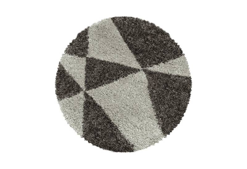 SIMPEX24 Teppich Geometrisch Design, Rund, Höhe: 30 mm, Runder Teppich Wohnzimmer Geometrisch Design Shaggy Teppich von SIMPEX24